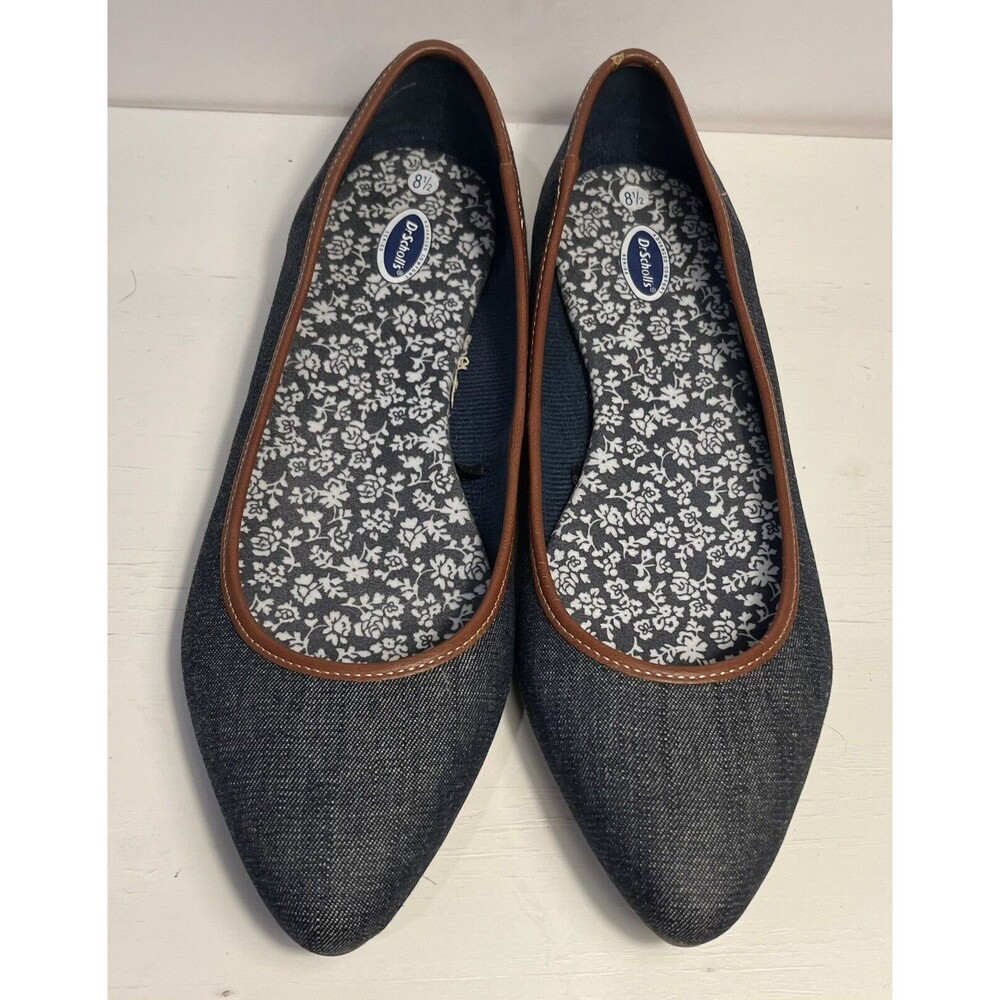 Dr Scholl’s Canvas Slip On Flats  Women’s 8.5 Blue  Memory Foam